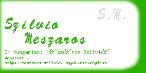 szilvio meszaros business card